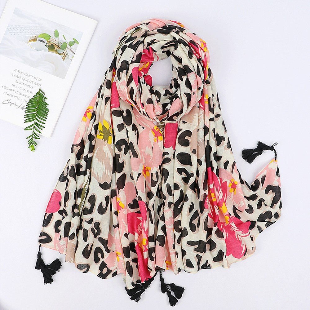 MH071 Cotton And Linen Printed Hijab - Mariam's Collection