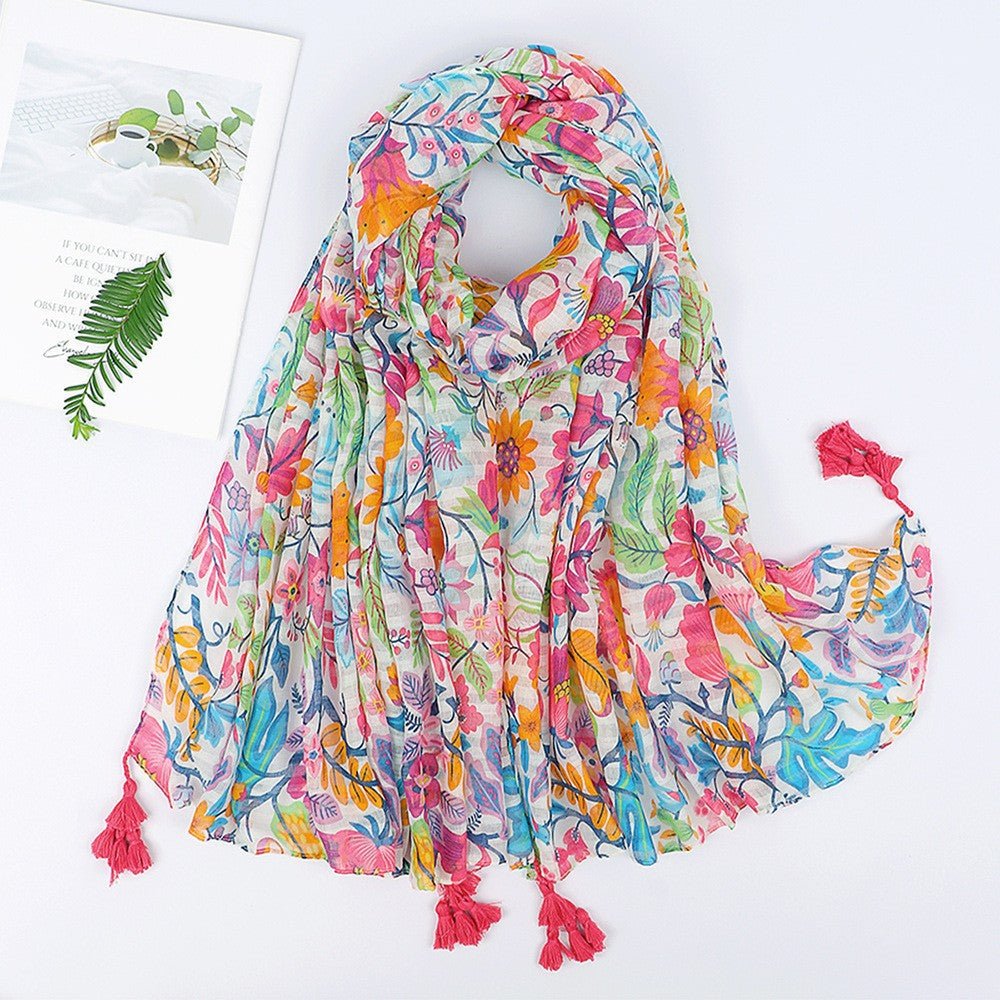 MH071 Cotton And Linen Printed Hijab - Mariam's Collection