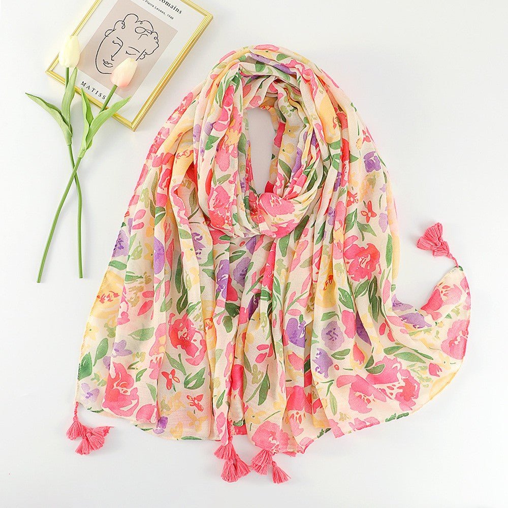 MH071 Cotton And Linen Printed Hijab - Mariam's Collection