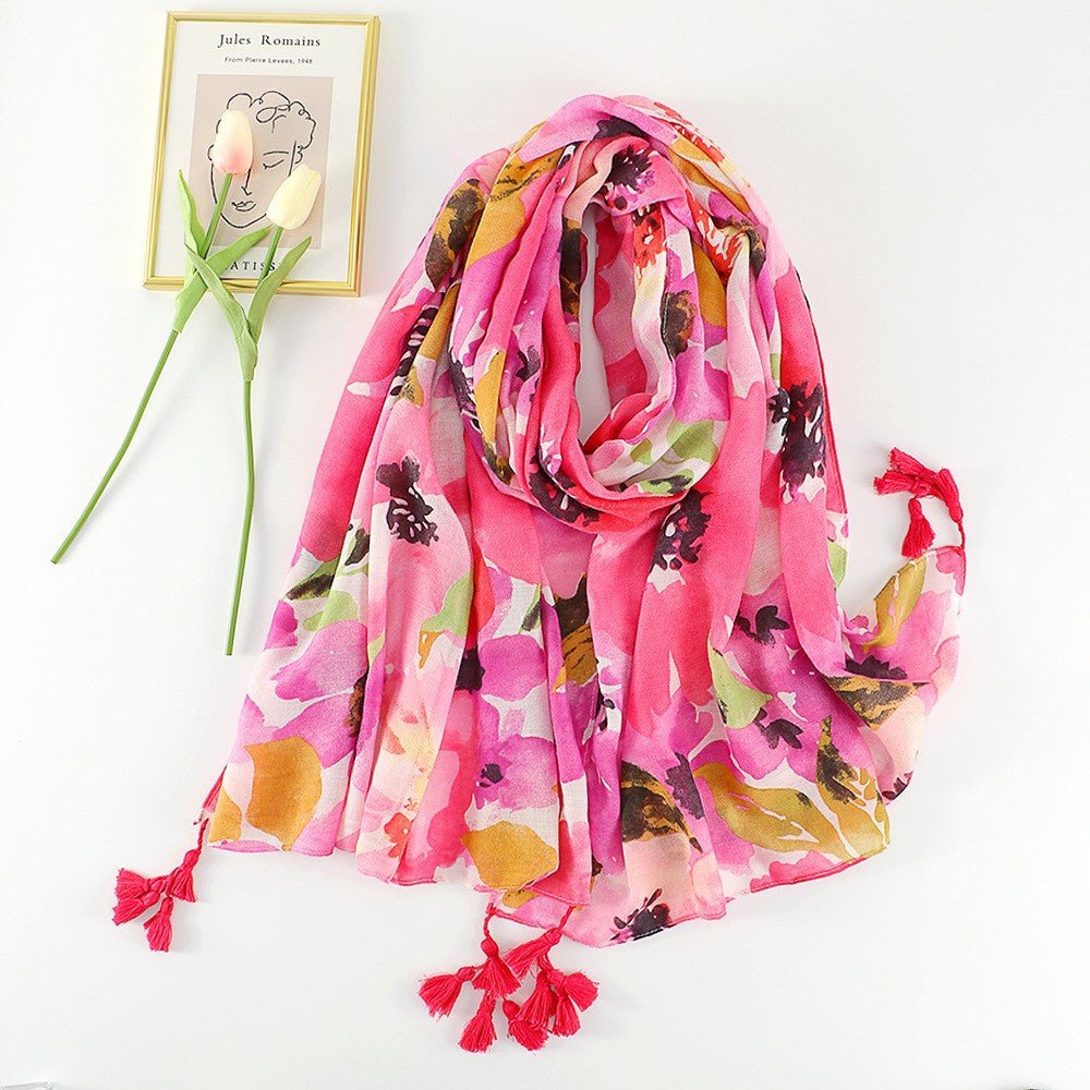 MH071 Cotton And Linen Printed Hijab - Mariam's Collection