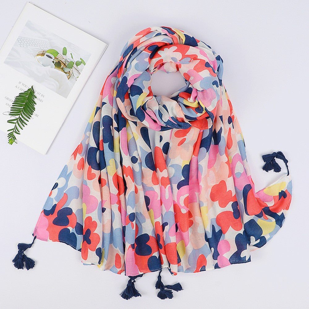 MH071 Cotton And Linen Printed Hijab - Mariam's Collection