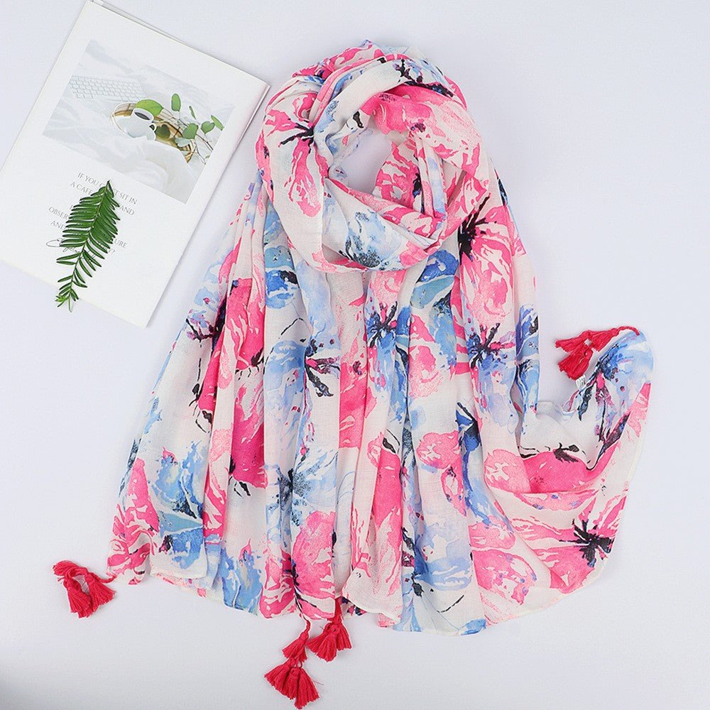 MH071 Cotton And Linen Printed Hijab - Mariam's Collection