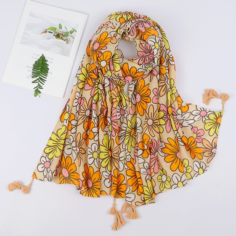 MH071 Cotton And Linen Printed Hijab - Mariam's Collection