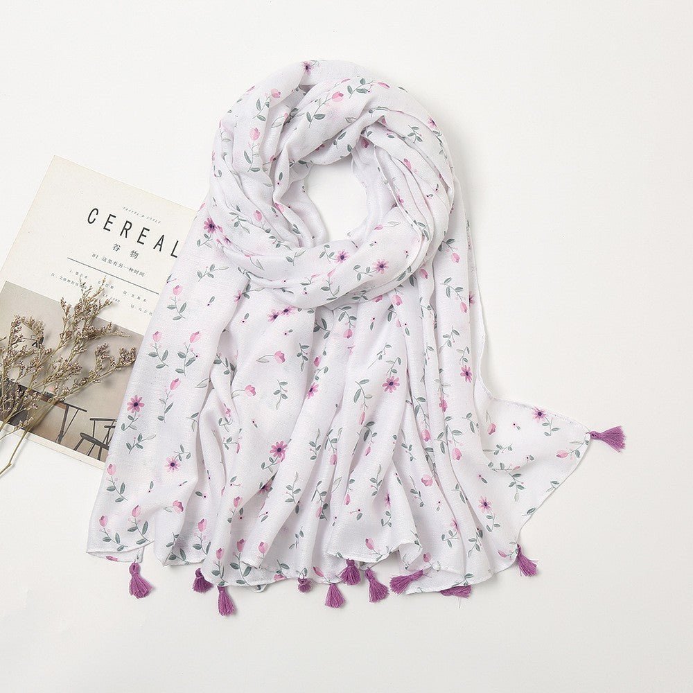 MH071 Cotton And Linen Printed Hijab - Mariam's Collection