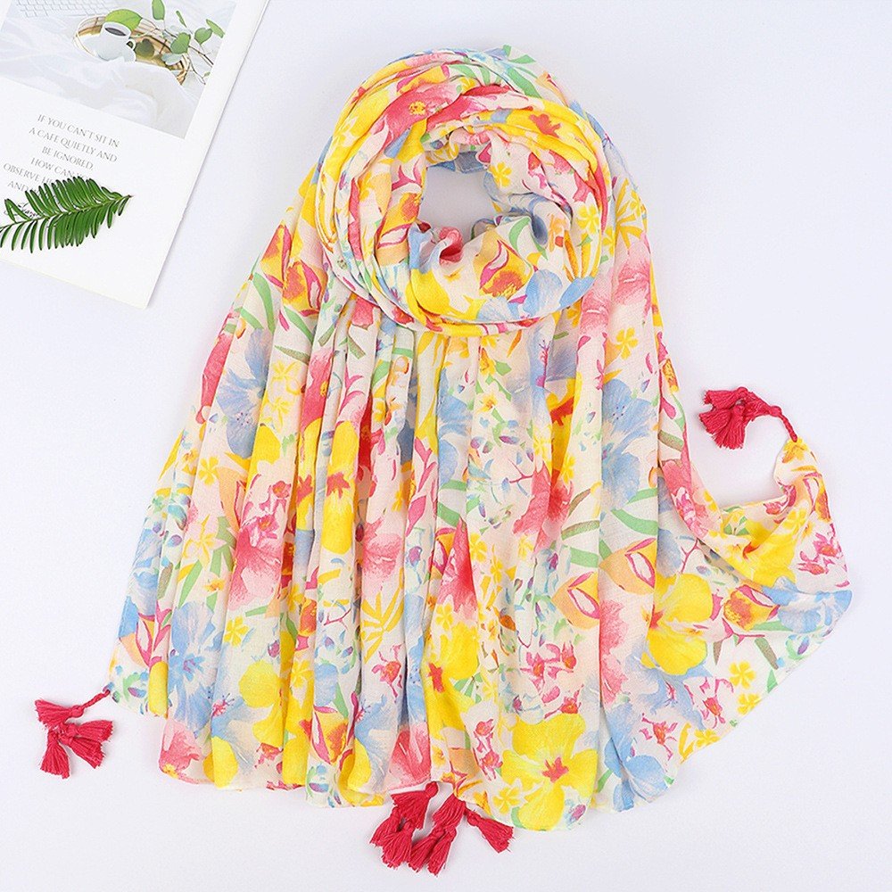 MH071 Cotton And Linen Printed Hijab - Mariam's Collection