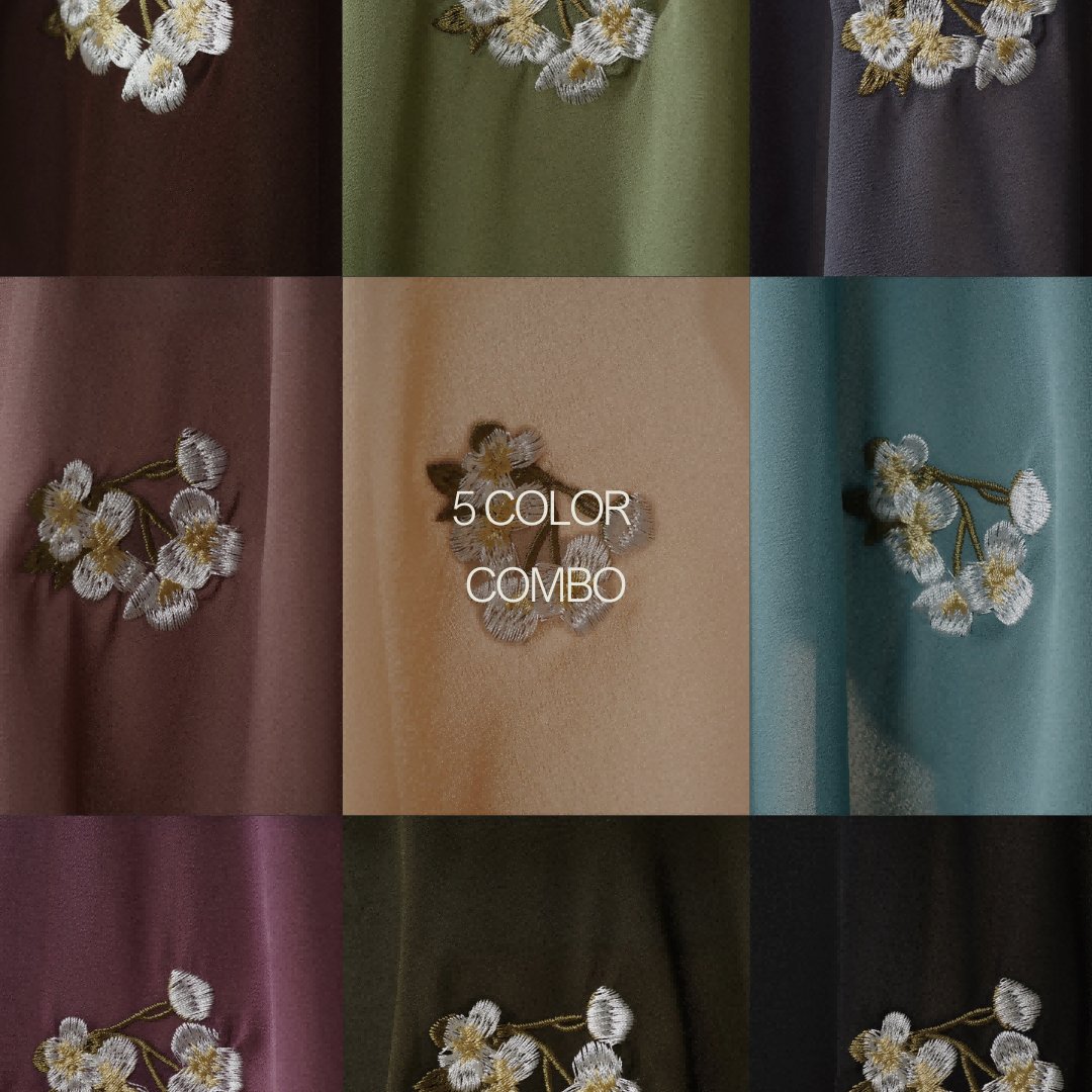 MH077 New Embroidery Extra - Fine Plain Chiffon Shawl Hijab - Mariam's Collection