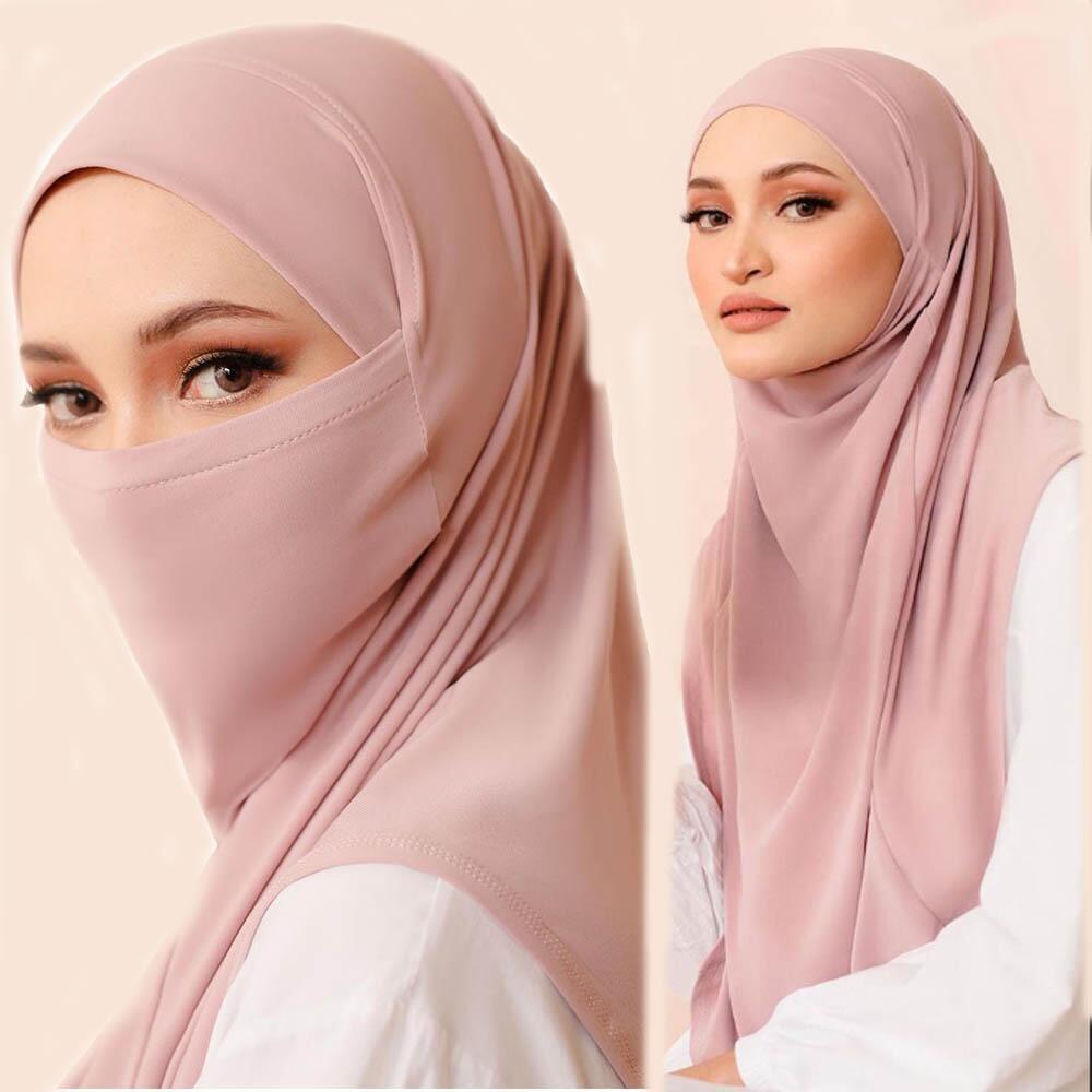 MH081 Dual Purpose Veil Bottom Hat Hijab - Mariam's Collection