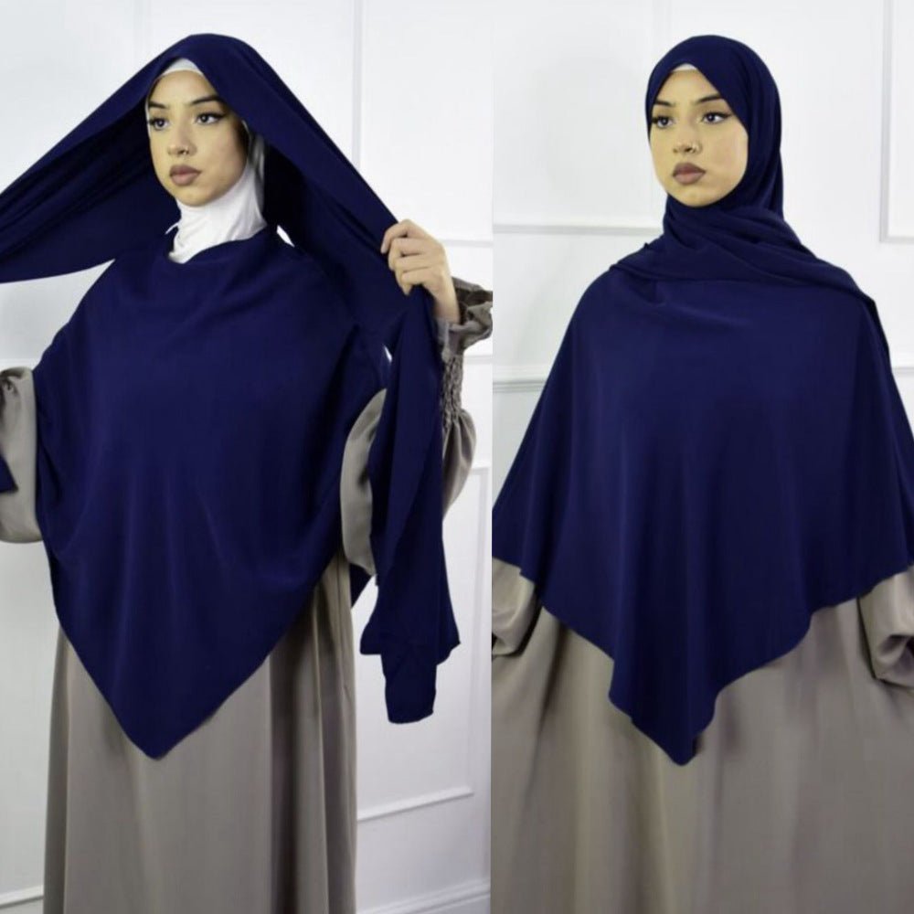 Fashion Single Layer Hijab Shawl With Scarf