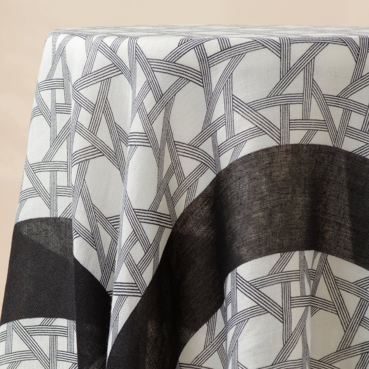 MH095 Printed Colorblock Geometric and Natural Floral Pattern Cotton and Linen Blend Shawl - Mariam's Collection