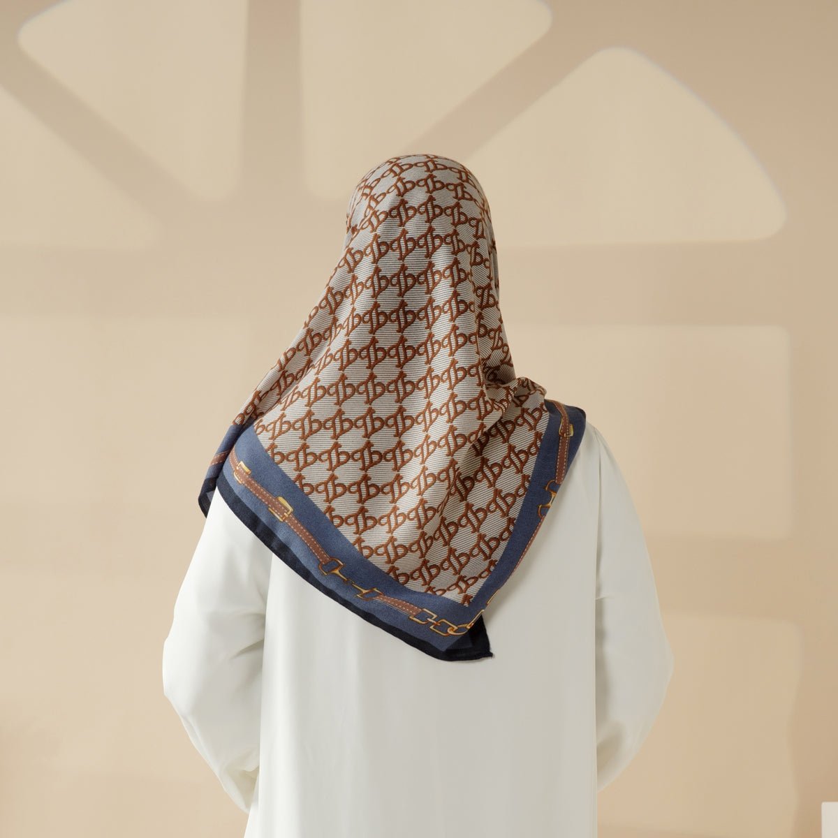 MH096 Printed Cashmere Touch Square Hijab - Mariam's Collection