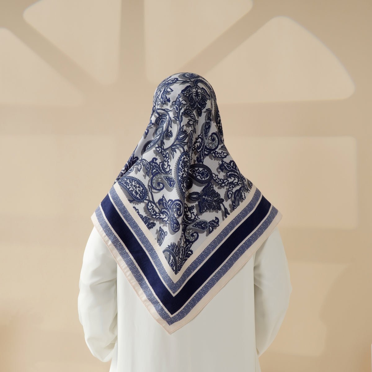 MH096 Printed Cashmere Touch Square Hijab - Mariam's Collection