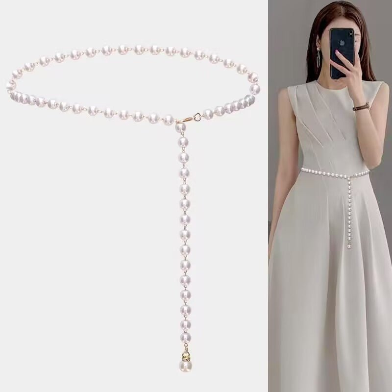 Minimalist Pearl Draped Waist Chain (MAC351) - Mariam's Collection