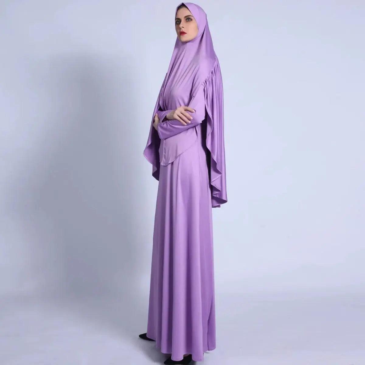 MJ002 Jersey Pleated Back Jilbab Set 2-Piece - Mariam's Collection