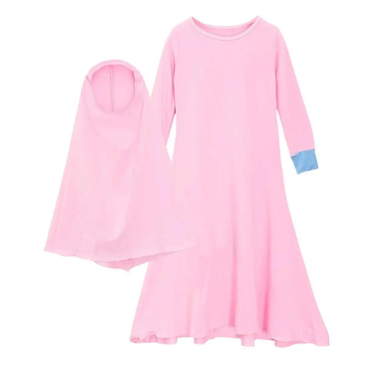 MJ012 Solid Two Colour Two Piece Kids Jlibab - Mariam's Collection