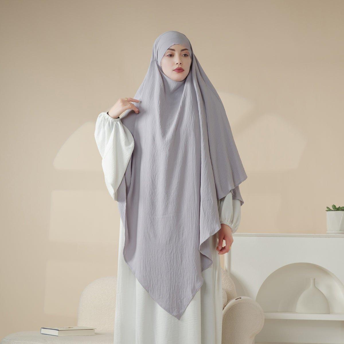 MK005 Crepe One Layer Khimar - Mariam's Collection