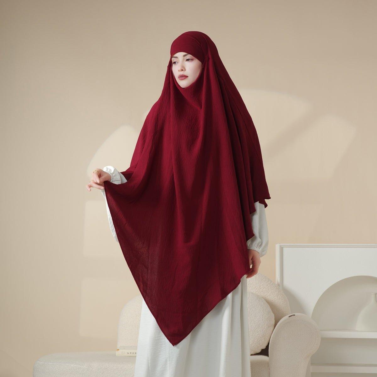 MK005 Crepe One Layer Khimar - Mariam's Collection