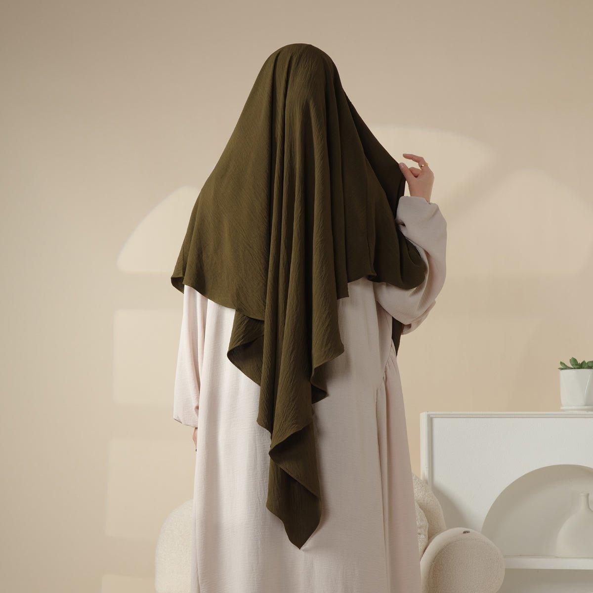 MK009 New Crepe 1 - Layer Khimar - Mariam's Collection