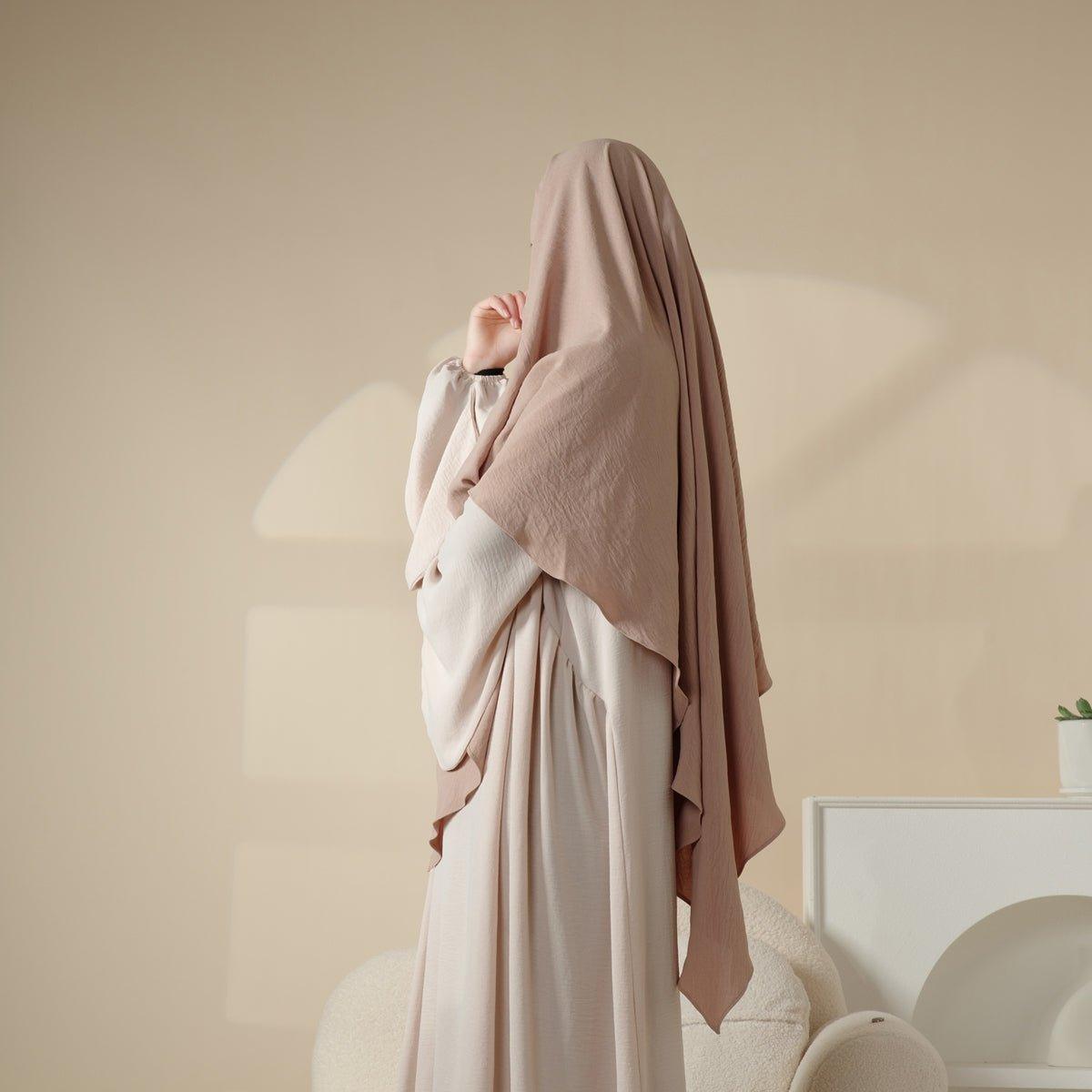 MK009 New Crepe 1 - Layer Khimar - Mariam's Collection