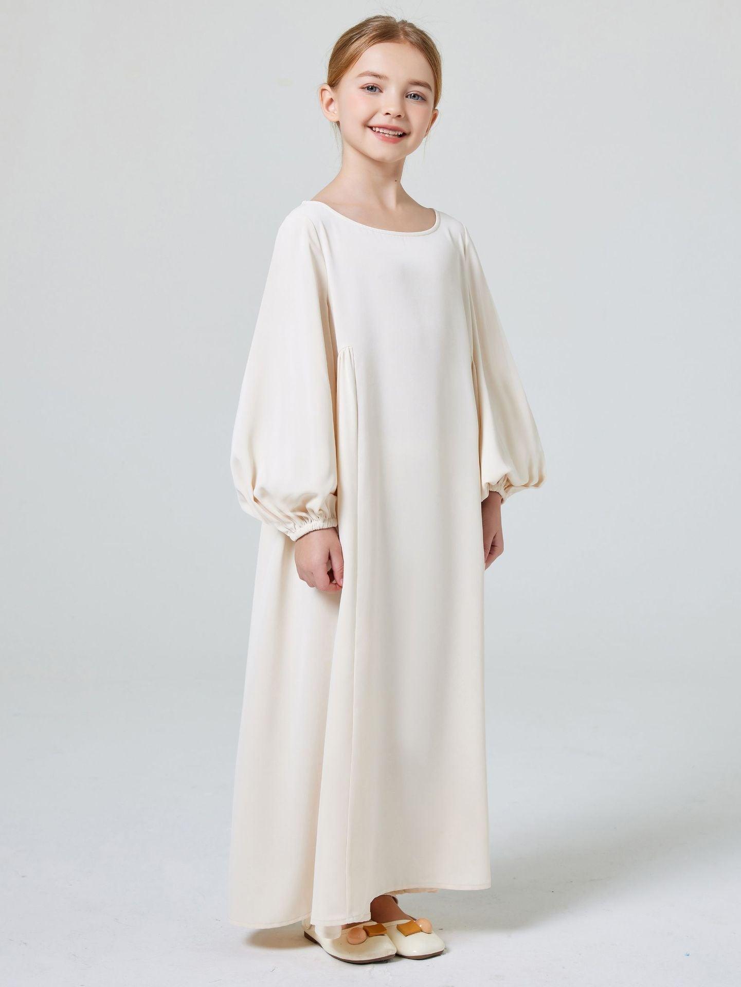 MKG004 Girls' Puff Sleeve Abaya - Mariam's Collection