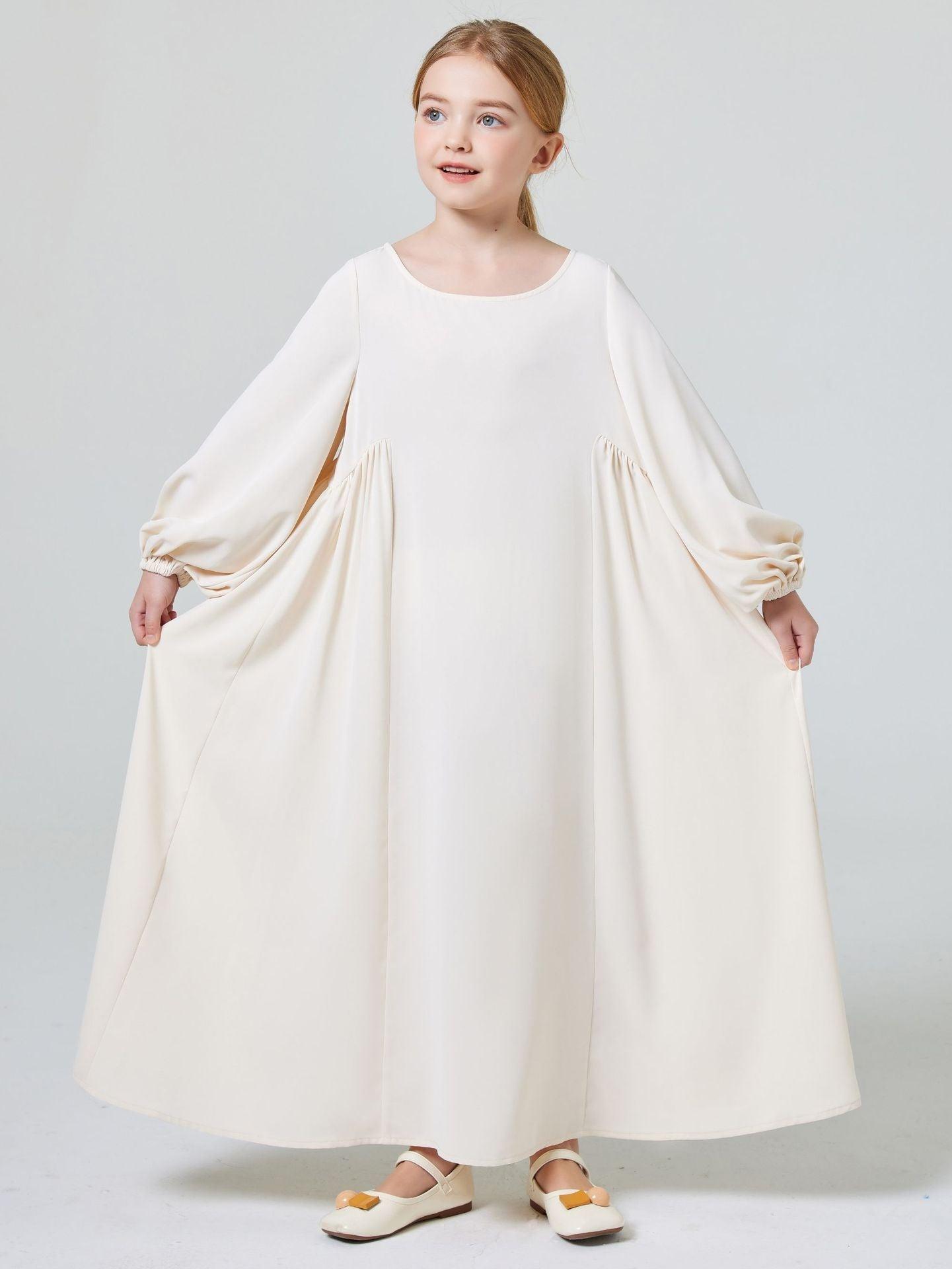 MKG004 Girls' Puff Sleeve Abaya - Mariam's Collection