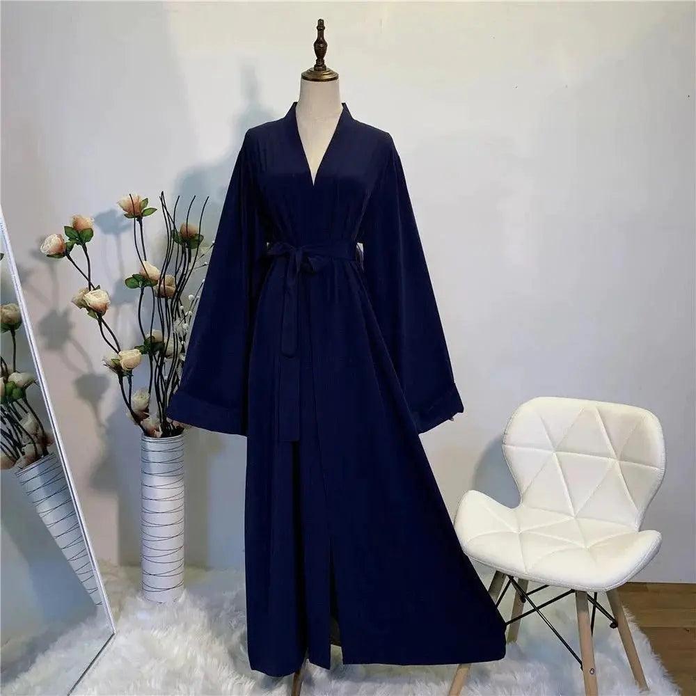 MOA005 Basic Plain Open Abaya With Pockets - Mariam's Collection