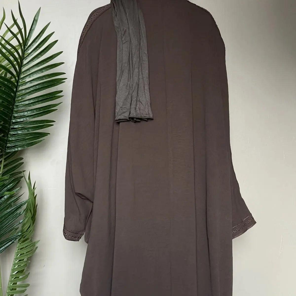 MOA015 Batwing Sleeve Embroidered Open Abaya - Mariam's Collection
