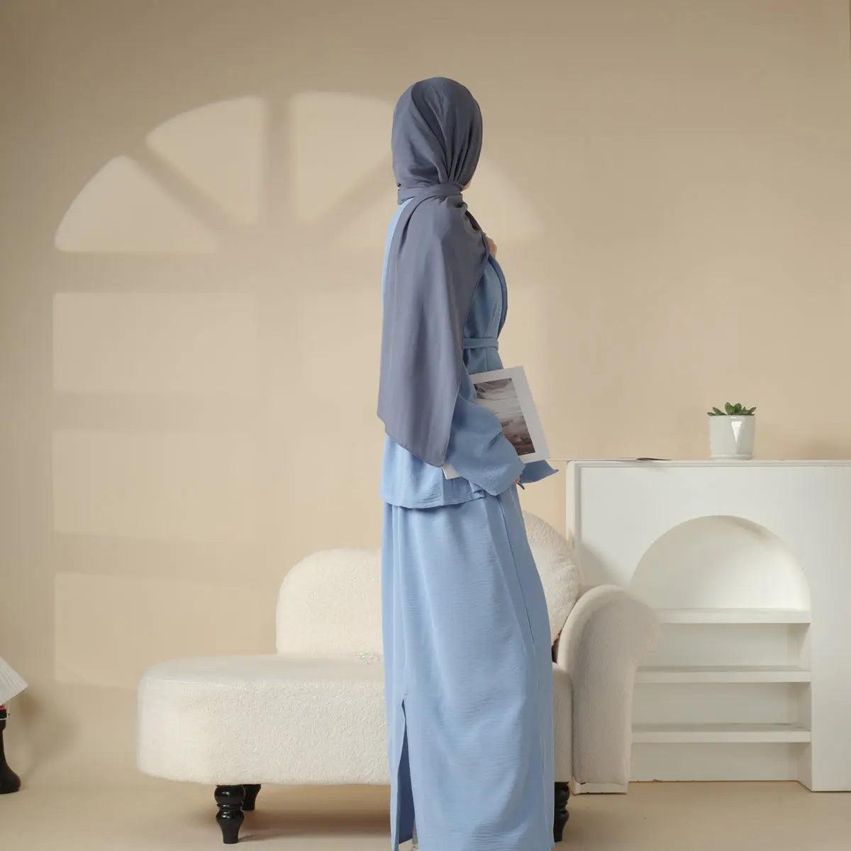 MOA022 Long Sleeve Dress Top and Skirt Suit - Mariam's Collection
