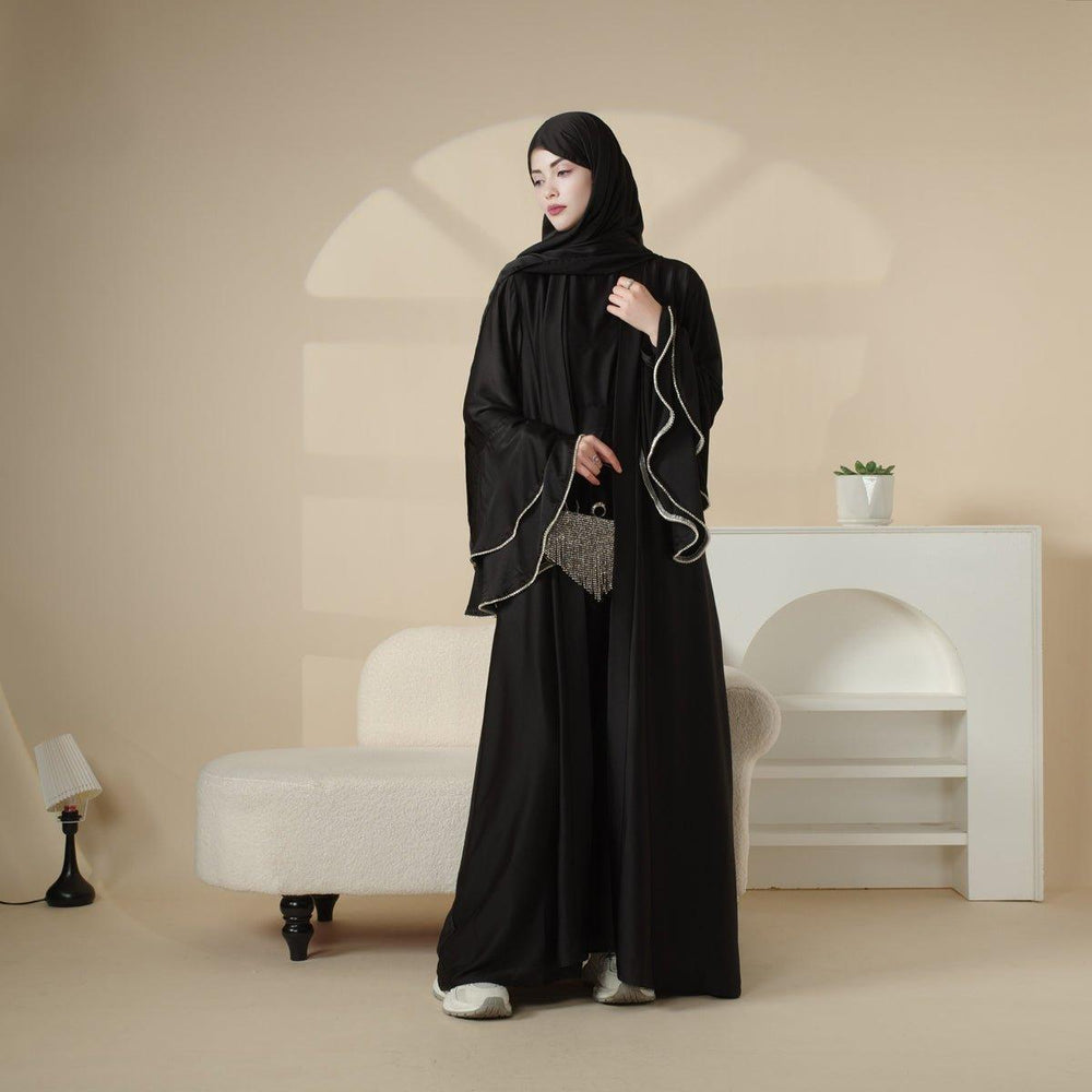 Maroon Side Wrap Crepe Abayah