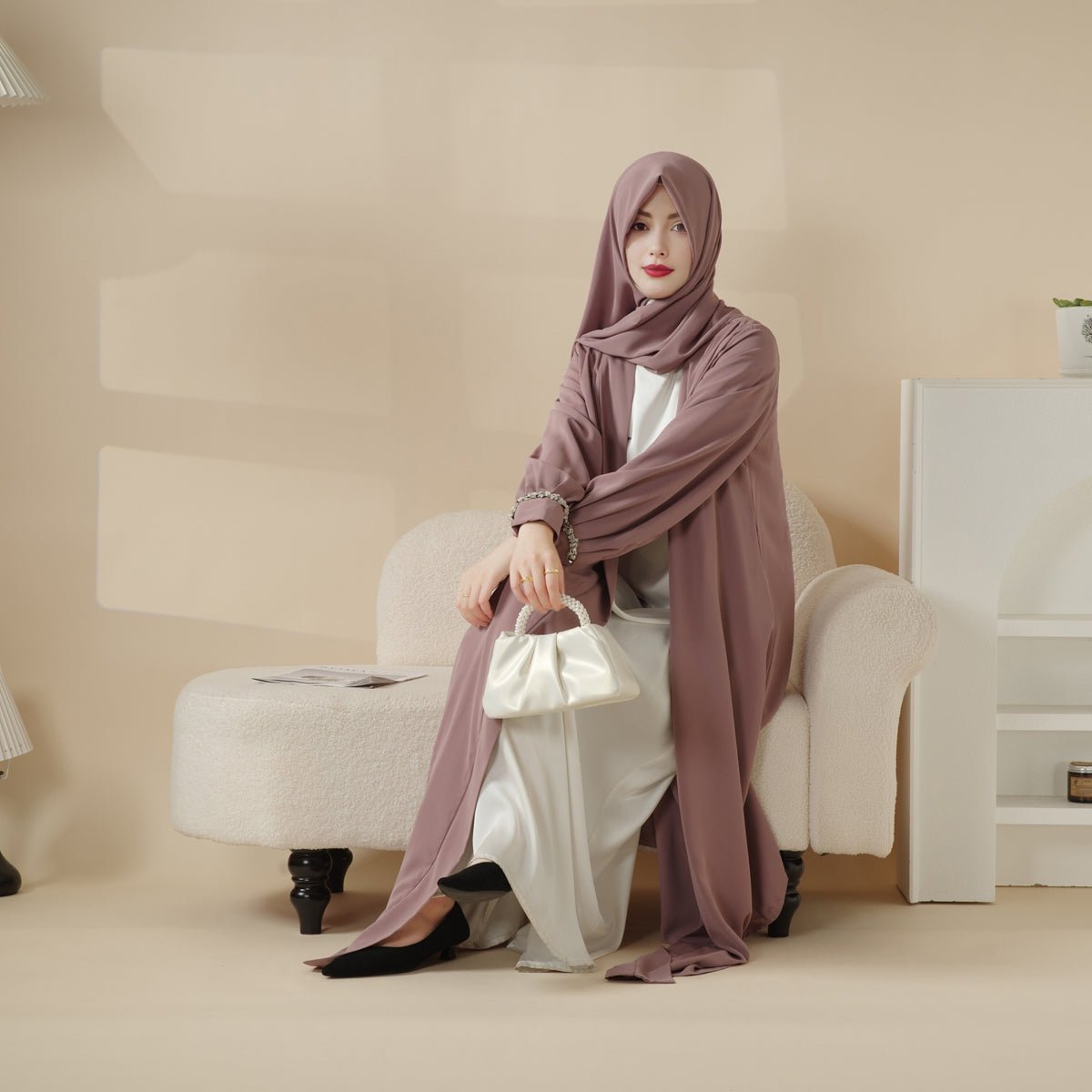 MOA061 Western Style Cardigan Abaya - Mariam's Collection