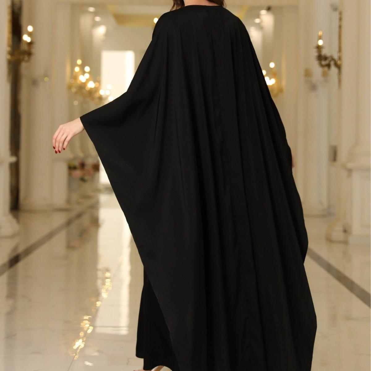 MOA068 Round Neck Cape Open Abaya - Mariam's Collection