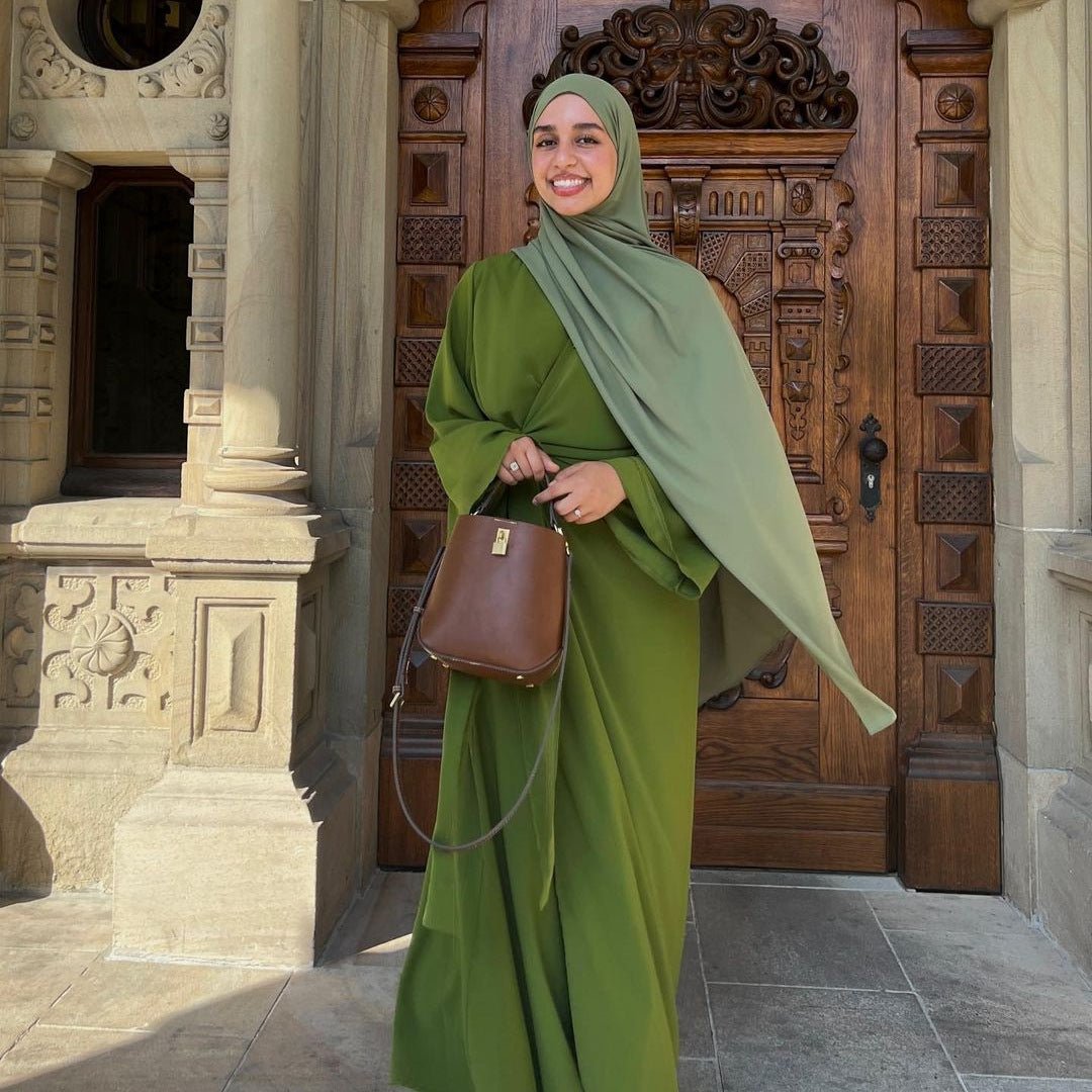 MOA078 Elegant Solid Color Abaya - Mariam's Collection