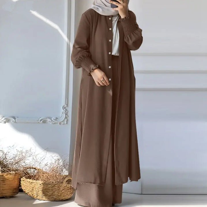 MOA74 Long Sleeve Shirt with Loose Long Pants 2 - Piece Set - Mariam's Collection