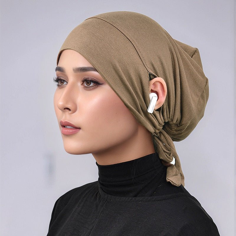 Modal Elasticated Strappy Cap Adjustable Hijab Bottom Cap (MH099) - Mariam's Collection