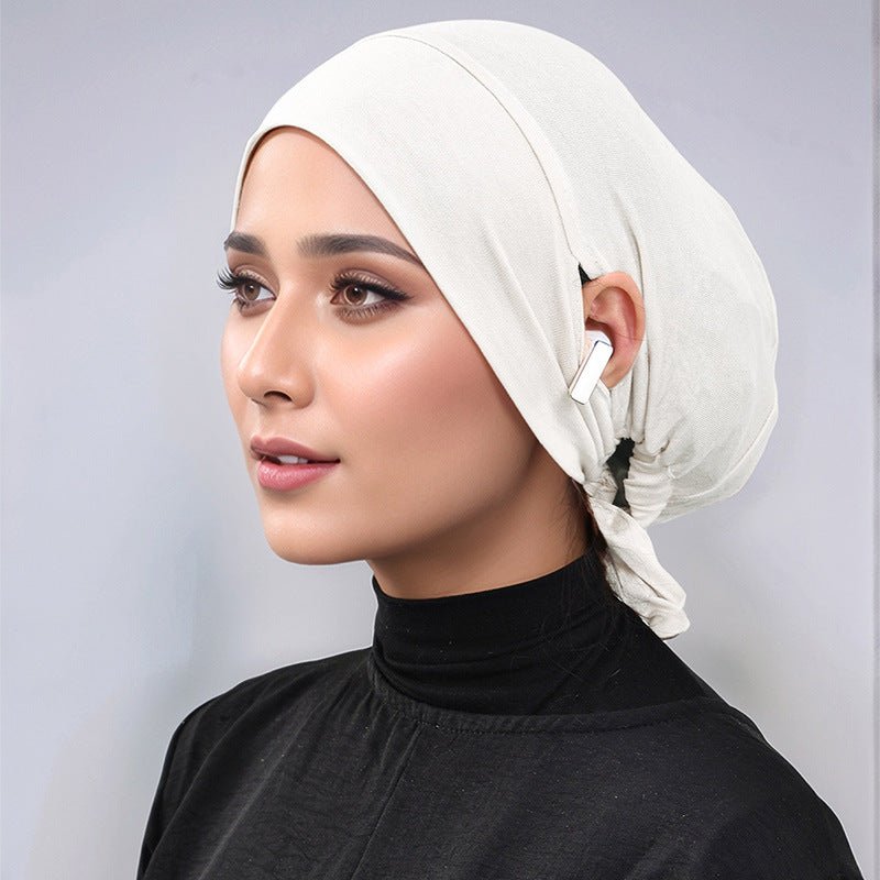 Modal Elasticated Strappy Cap Adjustable Hijab Bottom Cap (MH099) - Mariam's Collection