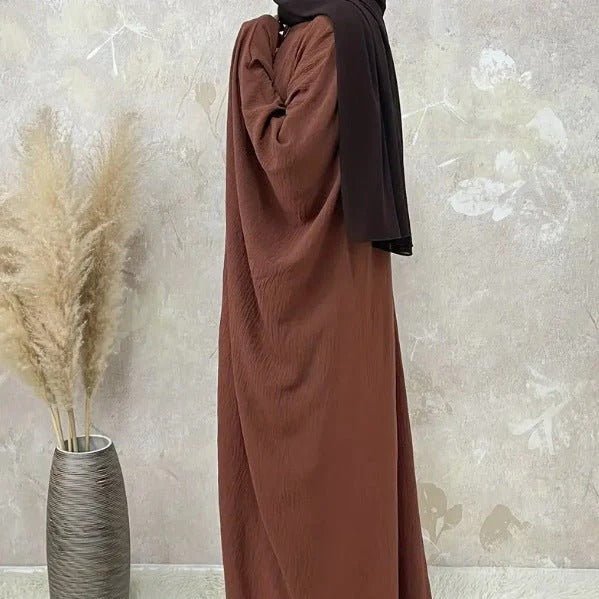 Modest Batwing Sleeve Loose Solid Color Maxi Abaya(MA172) - Mariam's Collection