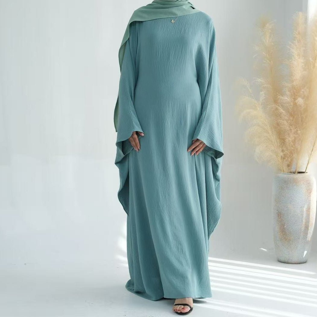 Modest Batwing Sleeve Loose Solid Color Maxi Abaya(MA172) - Mariam's Collection