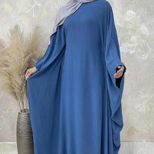 Modest Batwing Sleeve Loose Solid Color Maxi Abaya(MA172) - Mariam's Collection