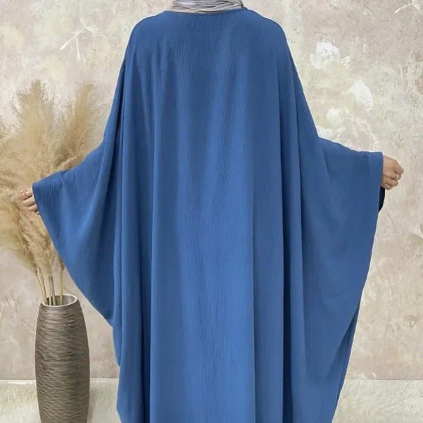 Modest Batwing Sleeve Loose Solid Color Maxi Abaya(MA172) - Mariam's Collection