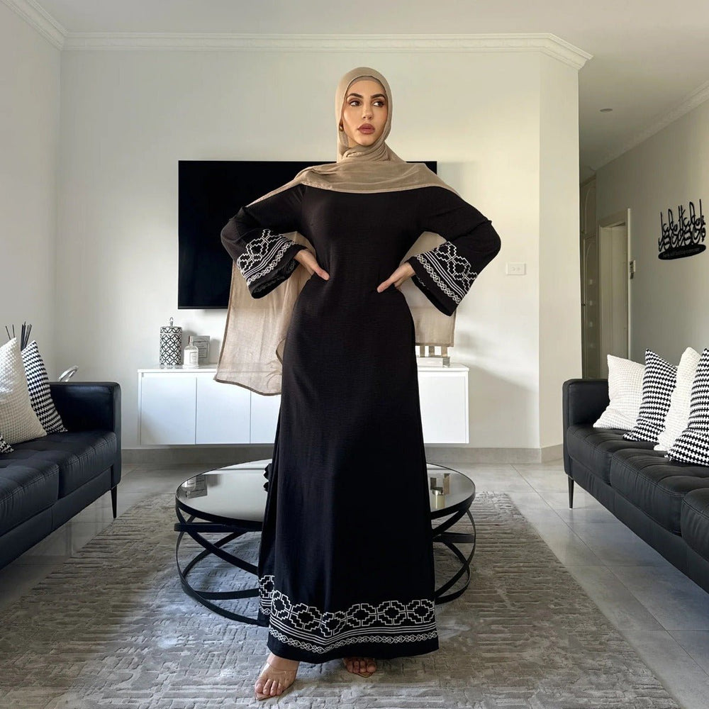 Modest Luxury Embroidered Flare Sleeve Abaya Collection | Muslim Dress