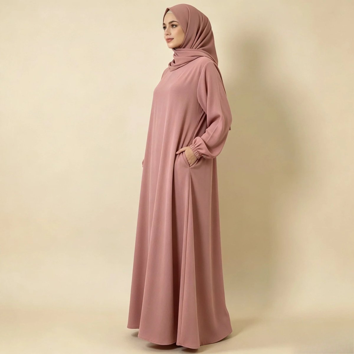 Modest Luxury Premium Nida Abaya | Zoom Umbrella Cut Summer Abaya (MA233) - Mariam's Collection