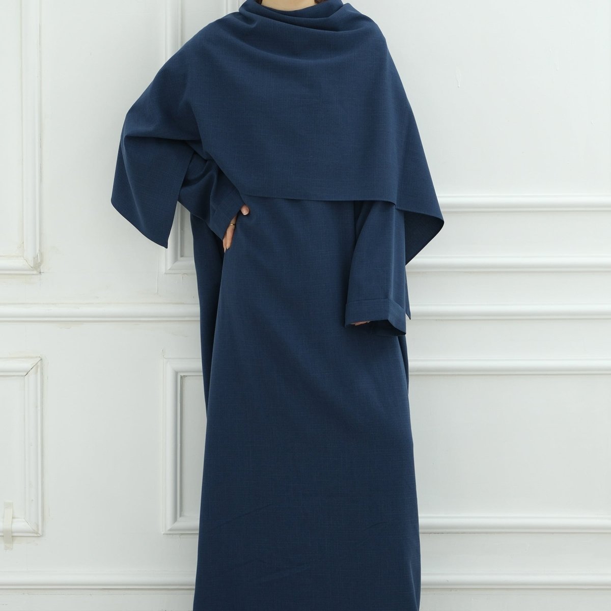 luxury muslim dresses Luxury Sage Green Muslim Long Sleeve A-Line Evening Dress LA72805E Sage Green / 4