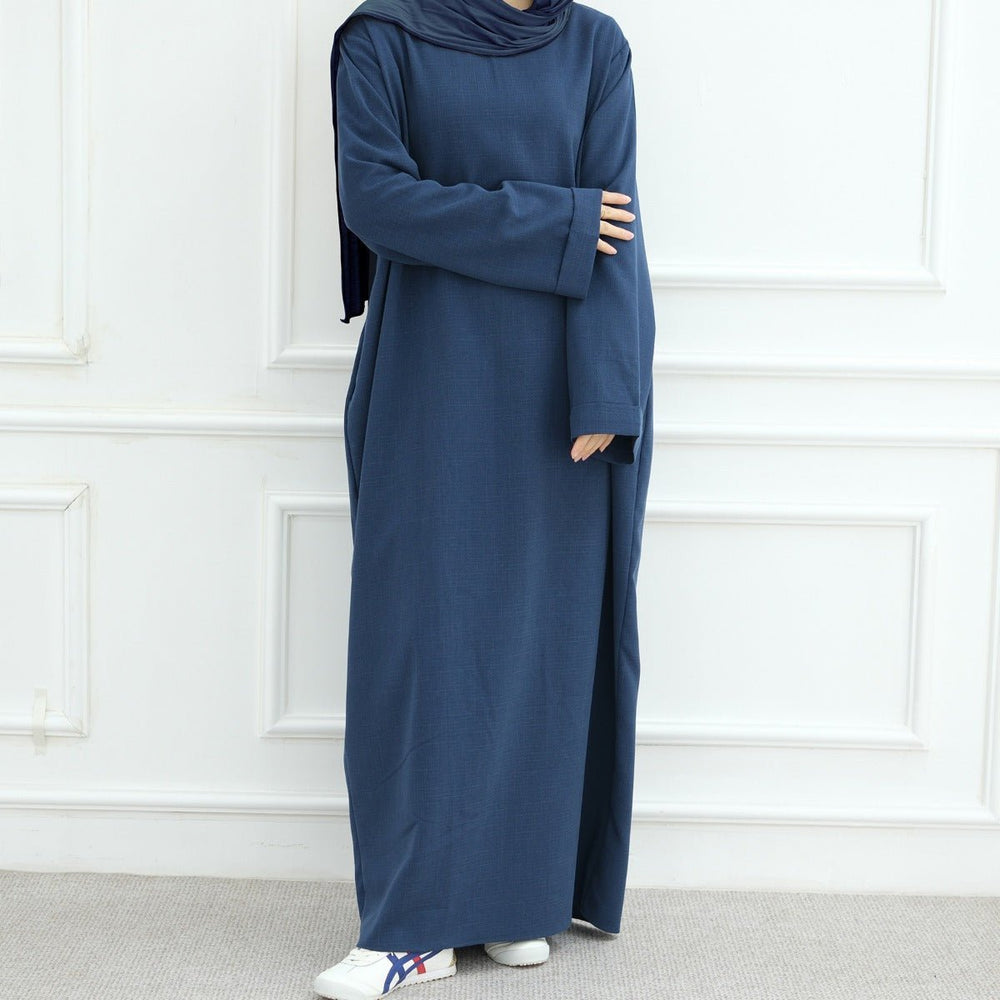 Modest Luxury Robe Dress Set | Premium Muslim Solid Color Two-Piece Ab