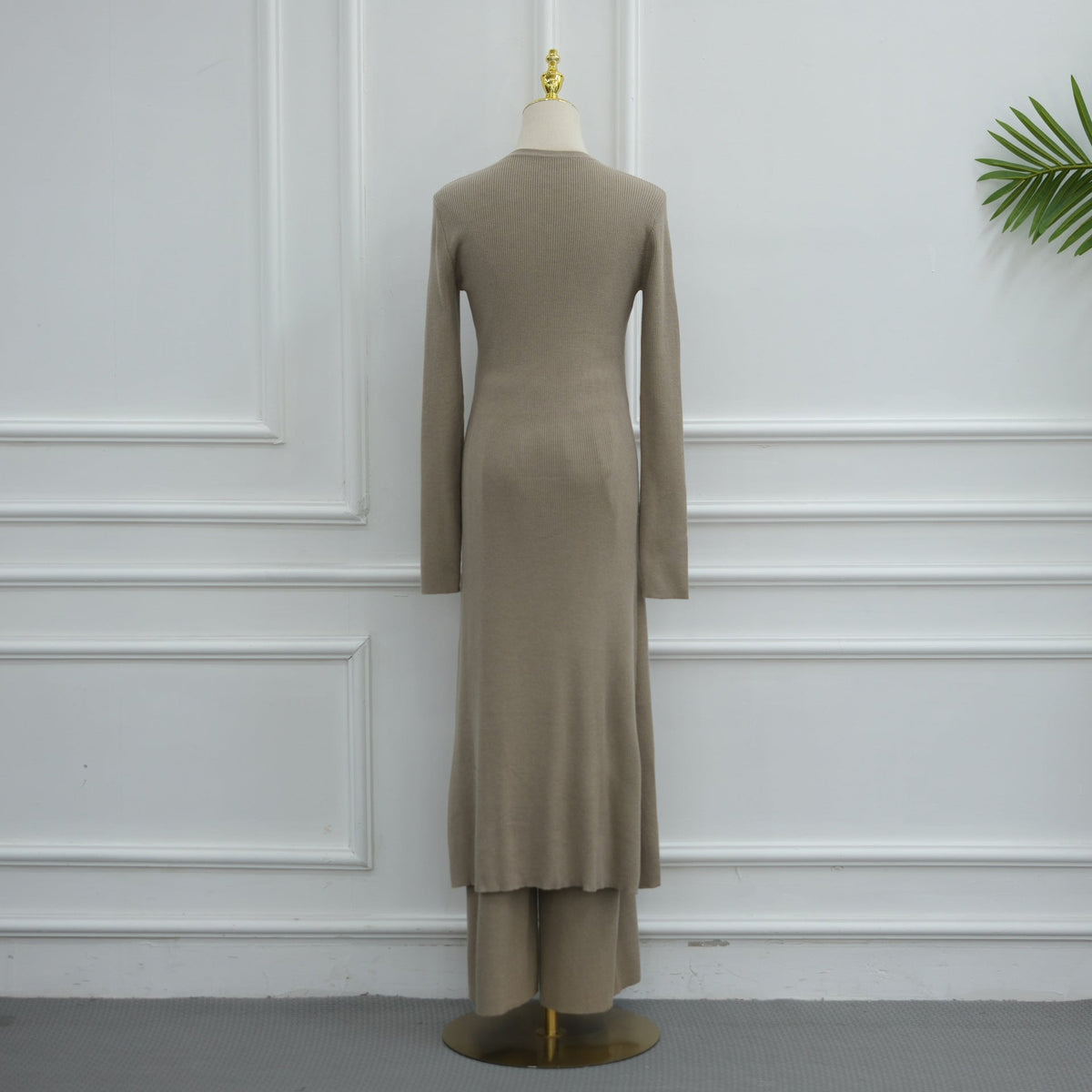 Modest Ribbed Knit Two-Piece Set(MS536) - Mariam's Collection