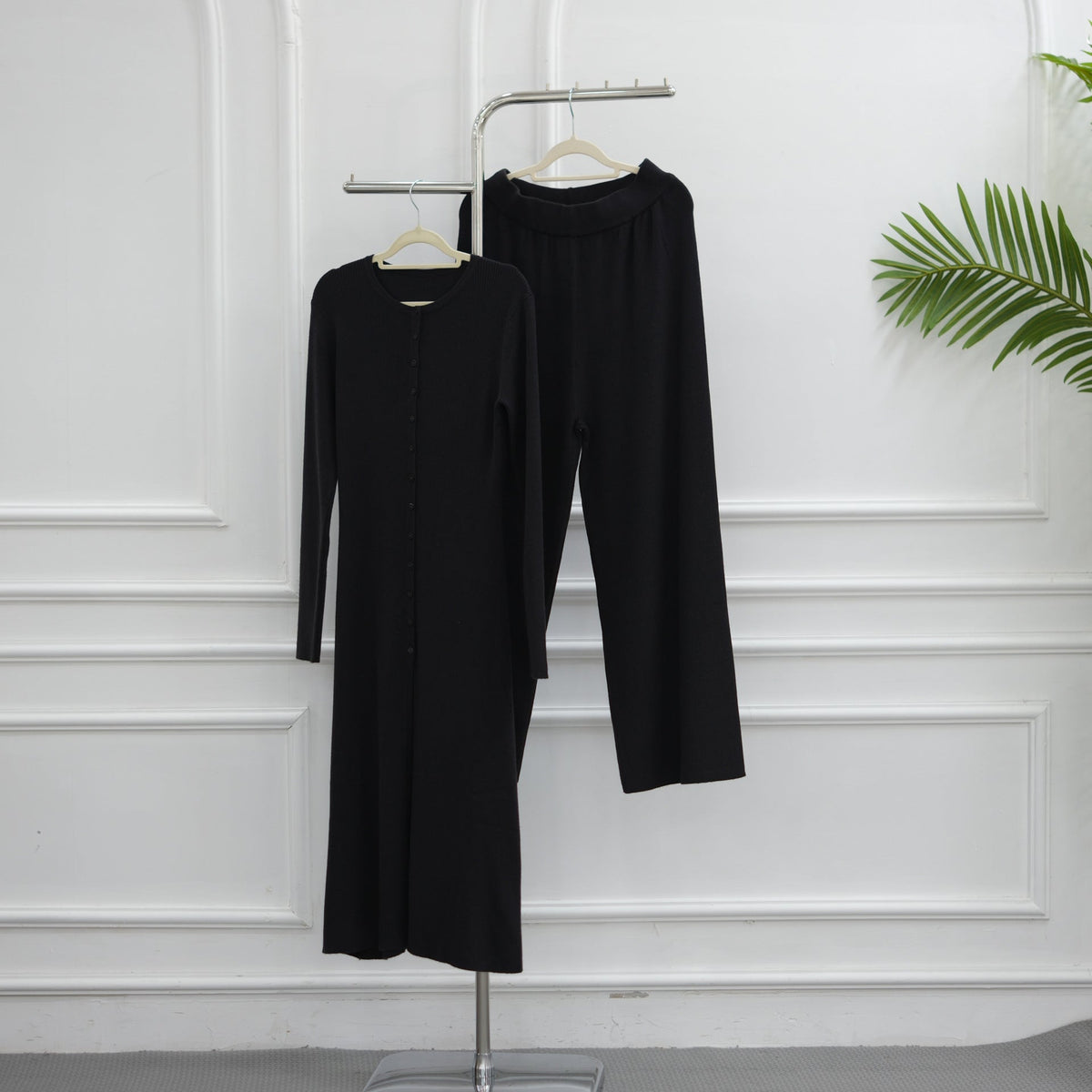 Modest Ribbed Knit Two-Piece Set(MS536) - Mariam's Collection