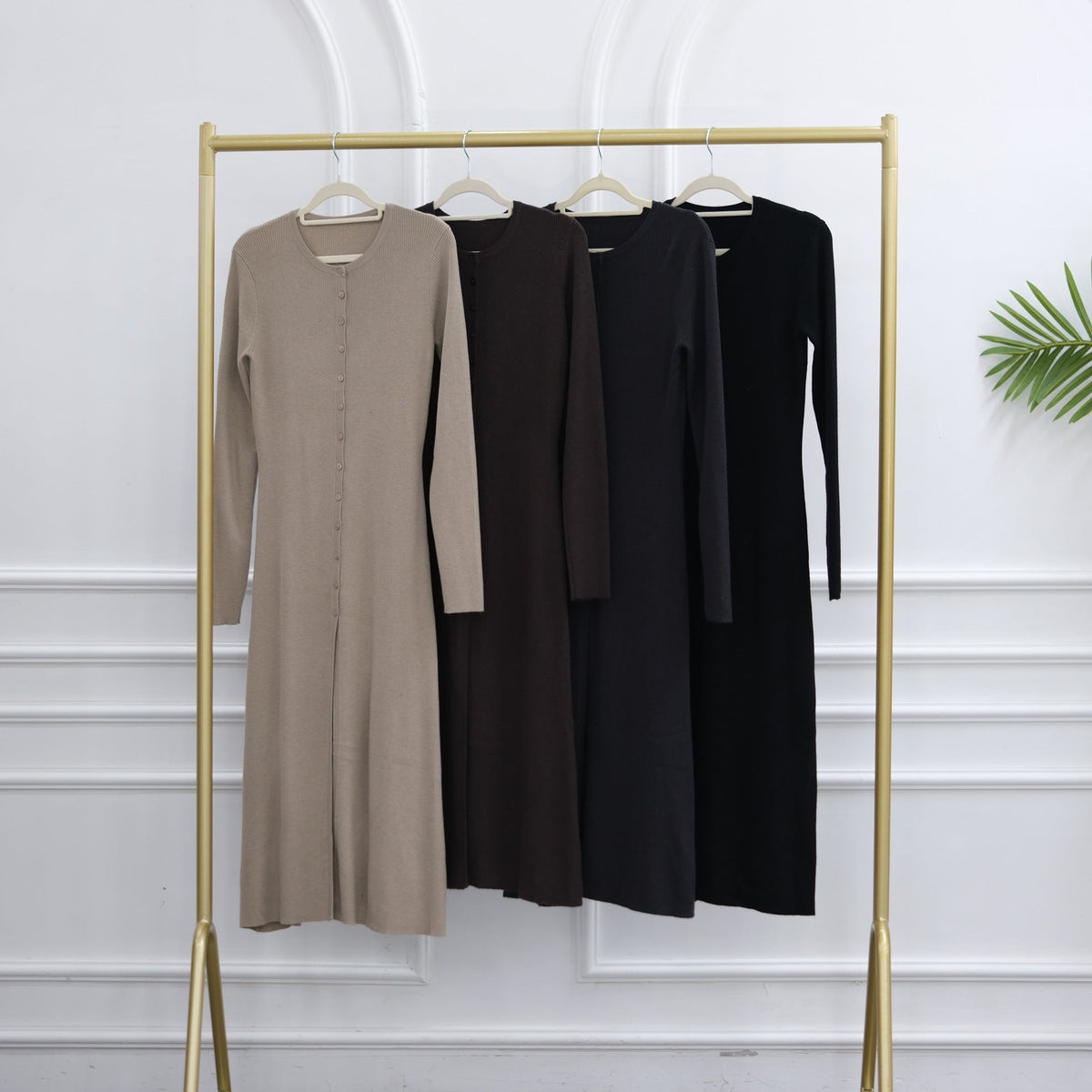 Modest Ribbed Knit Two-Piece Set(MS536) - Mariam's Collection