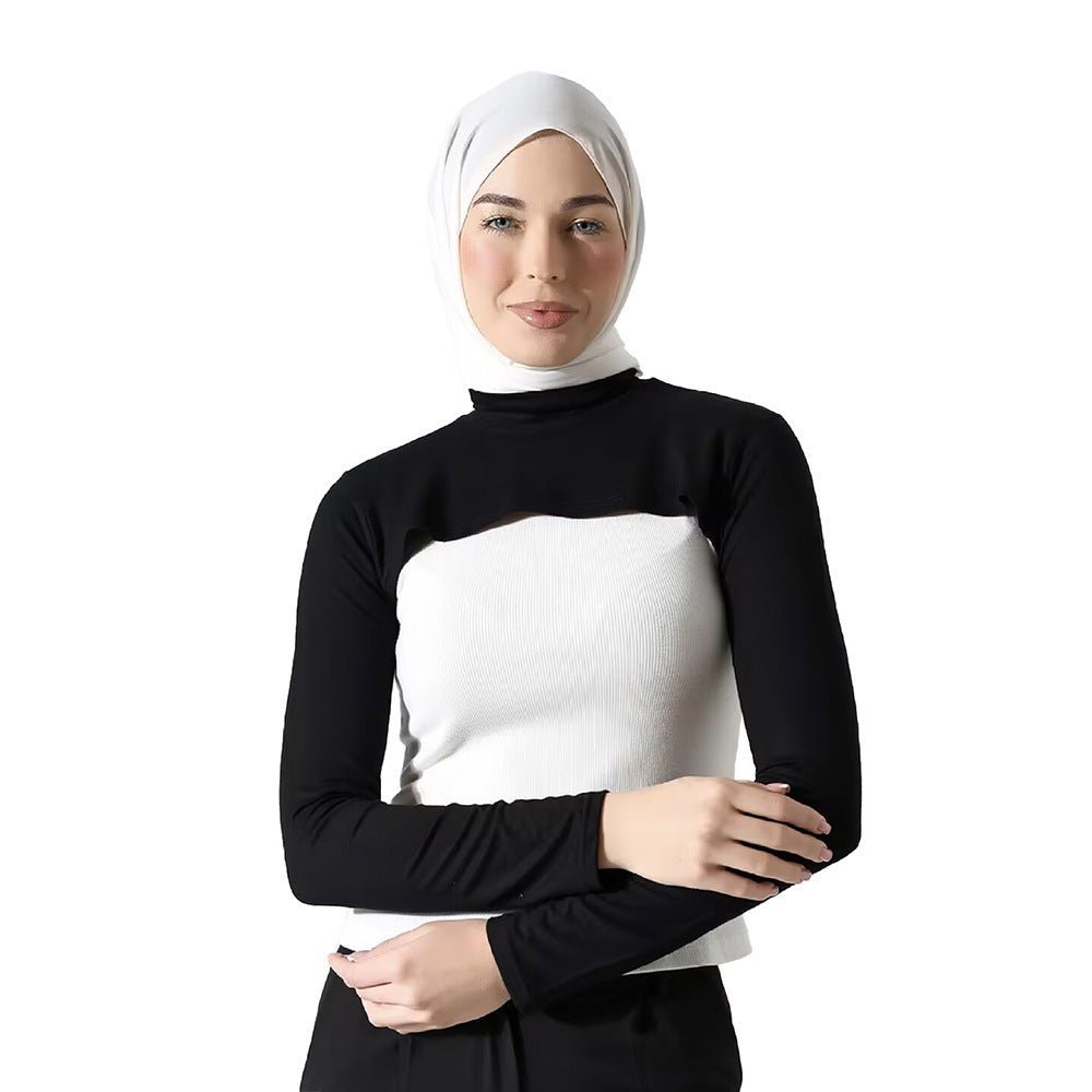 🎁 Modest Shoulder - Cover Base Layer Versatile Sleeveless Inner Top with Attached Sleeves | One Size (MAC409) (100% off) - Mariam's Collection