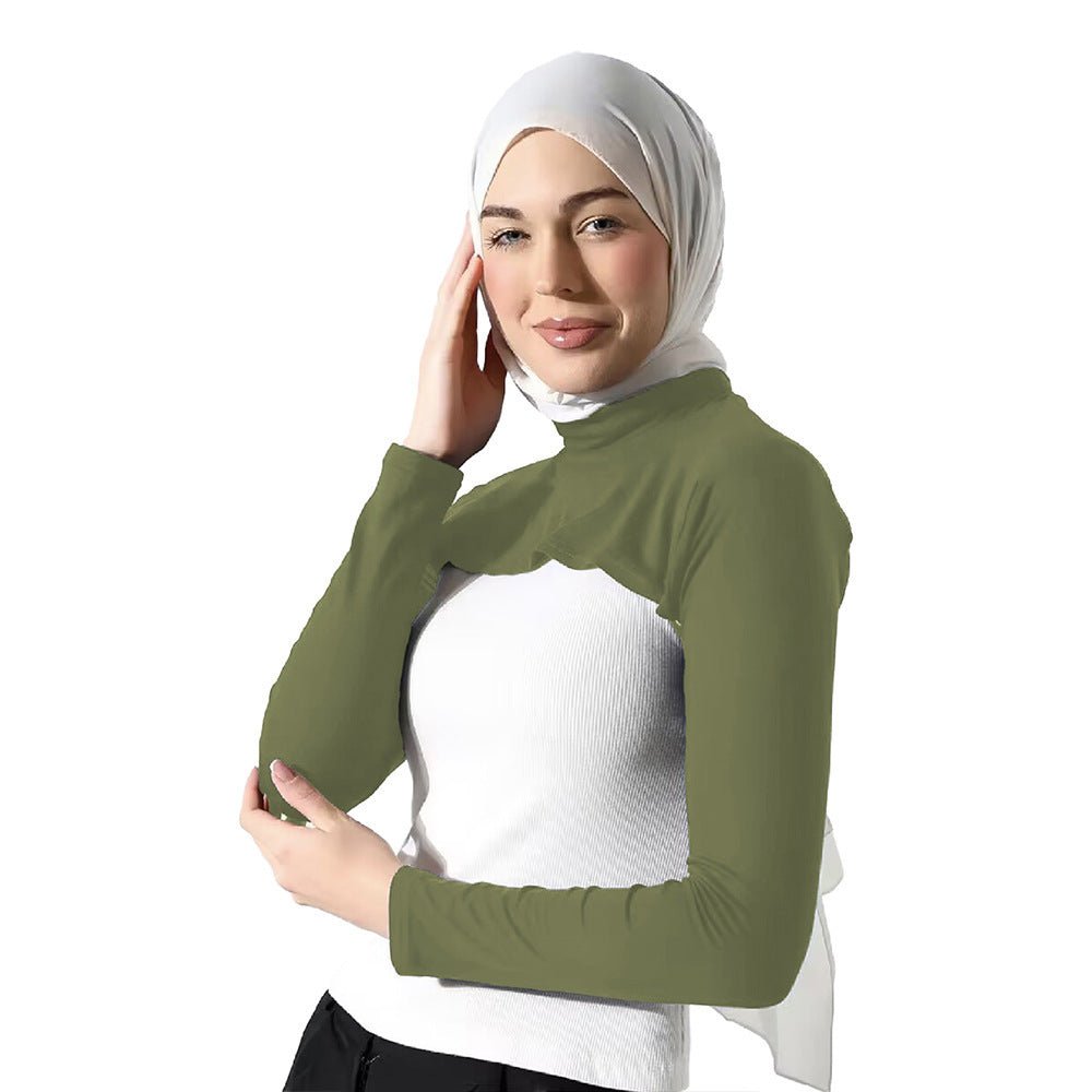 🎁 Modest Shoulder - Cover Base Layer Versatile Sleeveless Inner Top with Attached Sleeves | One Size (MAC409) (100% off) - Mariam's Collection