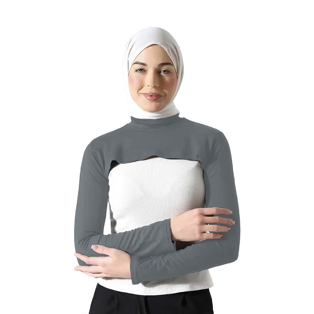 🎁 Modest Shoulder - Cover Base Layer Versatile Sleeveless Inner Top with Attached Sleeves | One Size (MAC409) (100% off) - Mariam's Collection