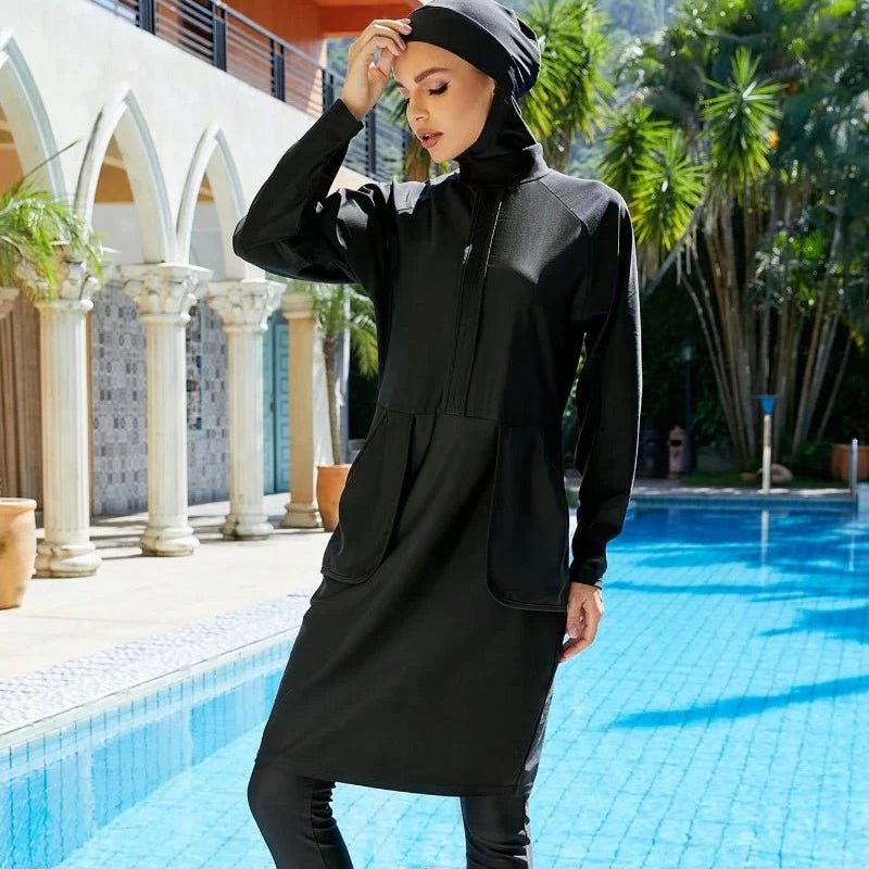 Modest Swimsuit For Muslima, Islamic Burkini Swim Suit, Islamic Swimwear With Hijab (MB021) - Mariam's Collection