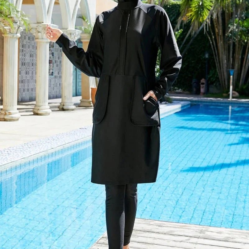 Modest Swimsuit For Muslima, Islamic Burkini Swim Suit, Islamic Swimwear With Hijab (MB021) - Mariam's Collection